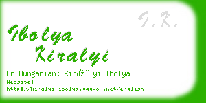 ibolya kiralyi business card